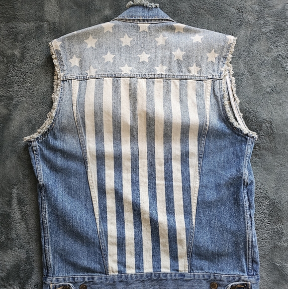 Standard Cloth denim vest American Flag - Picture 2 of 3